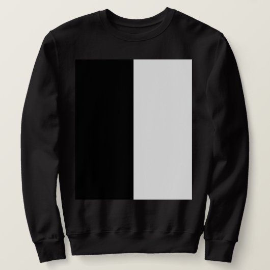 halb weiß halb schwarz, halb schwarz halb weiß sweatshirt (Design vorne)