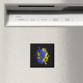 Halb Wolf halb Ukraine Tryzub Ukrainisches Symbol Magnet (In Situ (Geschirrspüler))