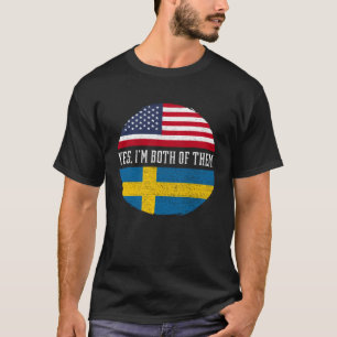 Halbamerikaner Halbfinale Schwedische Flagge USA S T-Shirt