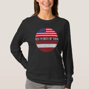 Halbamerikaner Halbfinder der lettischen Flaggenfa T-Shirt