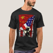 Halbamerikanische Flagge Chinesisch ROOTS USA Flag T-Shirt (Vorderseite)