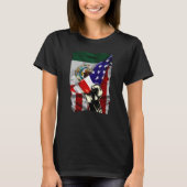 Halbamerikanische Flagge mexikanisches ROOTS USA F T-Shirt (Vorderseite)