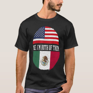 Halbamerikanische Halbe mexikanische Flagge Mexiko T-Shirt