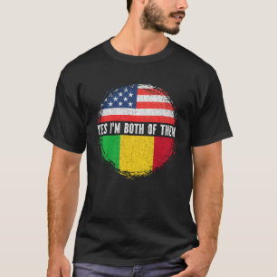 Halbamerikanische Halbmalamerikanische Flagge Mali T-Shirt