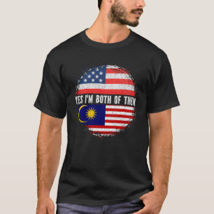 Halbamerikanische Halbmalaysische US-Flagge Malays T-Shirt