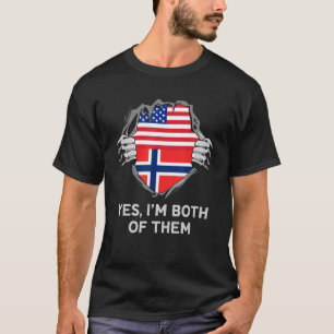 Halbamerikanische Halbmarathon Norwegische Flagge T-Shirt