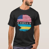 Halbamerikanische Half-Bahamian-USA-Flagge Bahamas T-Shirt (Vorderseite)