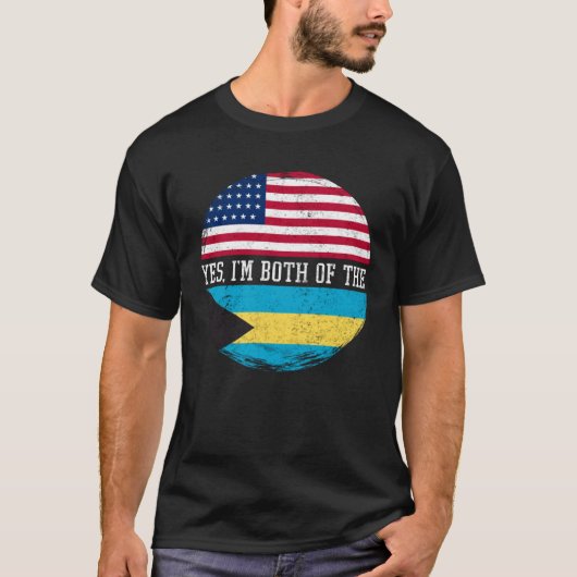 Halbamerikanische Half-Bahamian-USA-Flagge Bahamas T-Shirt (Vorderseite)