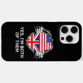 Halbamerikanische Half Britische USA Flaggen Mens  Case-Mate iPhone Hülle (Rückseite (Horizontal))