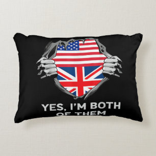 Halbamerikanische Half Britische USA Flaggen Mens  Dekokissen