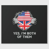 Halbamerikanische Half Britische USA Flaggen Mens Geschenkpapier (Flach)