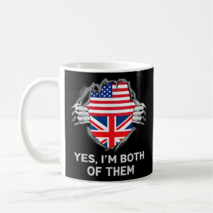 Halbamerikanische Half Britische USA Flaggen Mens Kaffeetasse