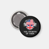 Halbamerikanische Half Britische USA Flaggen Mens Magnet (Vorderseite/Rückseite)