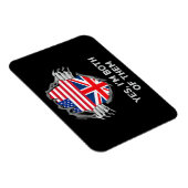 Halbamerikanische Half Britische USA Flaggen Mens  Magnet (Rechte Seite)