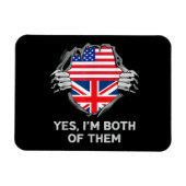 Halbamerikanische Half Britische USA Flaggen Mens  Magnet (Horizontal)