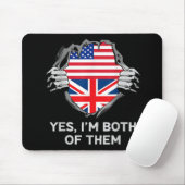 Halbamerikanische Half Britische USA Flaggen Mens  Mousepad (Mit Mouse)