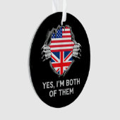 Halbamerikanische Half Britische USA Flaggen Mens Ornament (Vorderseite)