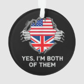 Halbamerikanische Half Britische USA Flaggen Mens Ornament (Rückseite)