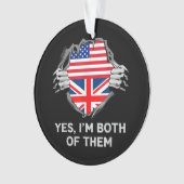 Halbamerikanische Half Britische USA Flaggen Mens Ornament (Vorderseite)