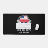 Halbamerikanische Half Britische USA Flaggen Mens Schreibtischunterlage (Tastatur & Maus)