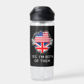Halbamerikanische Half Britische USA Flaggen Mens  Trinkflasche (Rückseite)