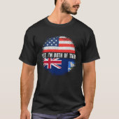 Halbamerikanische Half Falkland Islander USA Flag T-Shirt (Vorderseite)