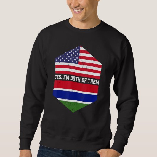 Halbamerikanische Half-Gambian-USA-Flagge Gambia Sweatshirt (Vorderseite)