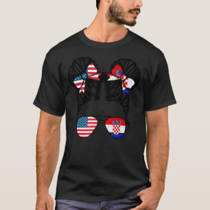 Halbamerikanische Half Kroatische Girl USA Kroatie T-Shirt