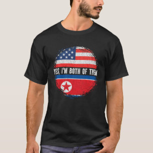 Halbamerikanische Half-Nordkoreanische Flagge USA T-Shirt