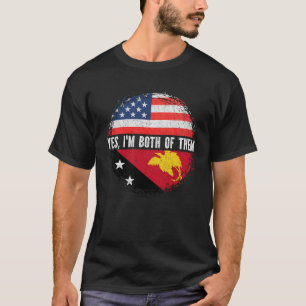 Halbamerikanische Half-Papua-Neuguinea-USA-Flagge T-Shirt
