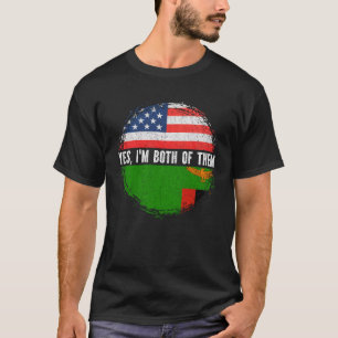 Halbamerikanische Half-Sambia-USA-Flagge Sambia T-Shirt