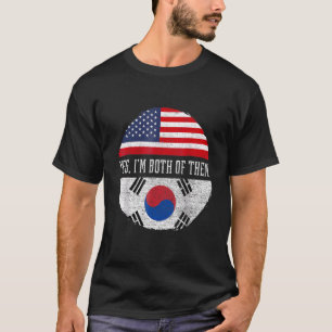 Halbamerikanische Half-Südkoreanisch-USA-Flagge So T-Shirt