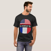 Halbamerikanischer Halbfinale Französisch-USA-Flag T-Shirt (Vorne ganz)