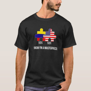 Halbamerikanischer Halbkolumbianischer Flaggenstaa T-Shirt