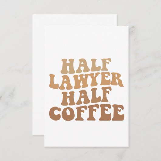 Halbanwältin Halb Coffee Anwalt Spaß Geschenk Dankeskarte (Vorne/Hinten)