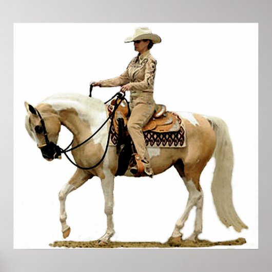 Halbarabischer Western Pleasure Horse Poster druck (Vorne)