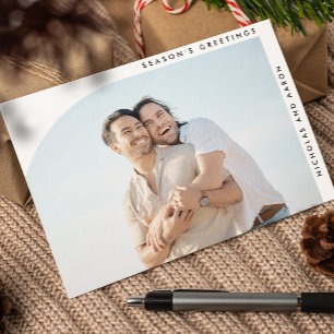 HALBARCH EINFACHER CHRISTMAS FERIEN ZWEI FOTOS FEIERTAGSKARTE