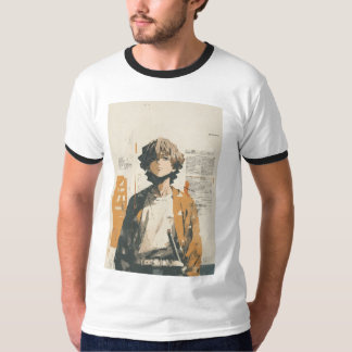 halbarmige weiße T-Shirts mit ästhetischer Skizze