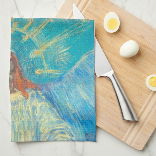 Halbbild eines Engels von Vincent van Gogh Geschirrtuch (Viertel Falte)