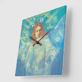 Halbbild eines Engels von Vincent van Gogh Quadratische Wanduhr (Winkel)