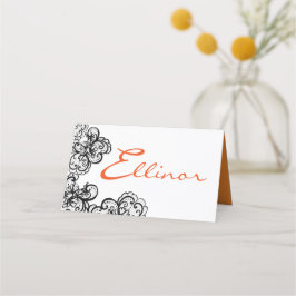 Halbbild mit schwarzer Schrift Platzkarte