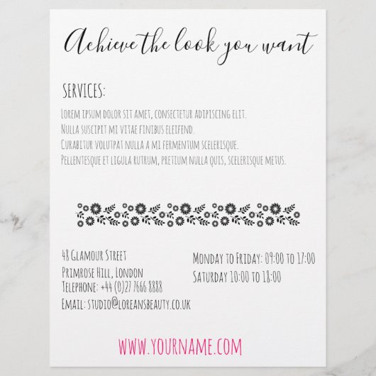 Halbblättrige Haarbläsermarkierung Flyer (Hinten)