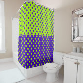 Halbblauer Green Polka Dots Design Duschvorhang (Beispiel)