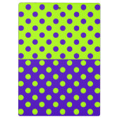 Halbblauer Green Polka Dots Design Klemmbrett (Rückseite)