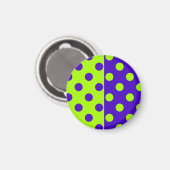 Halbblauer Green Polka Dots Design Magnet (Vorderseite/Rückseite)