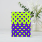 Halbblauer Green Polka Dots Design Postkarte (Stehend Vorderseite)