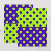 Halbblauer Green Polka Dots Design Postkarte (Vorne/Hinten)