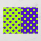 Halbblauer Green Polka Dots Design Postkarte (Rückseite)