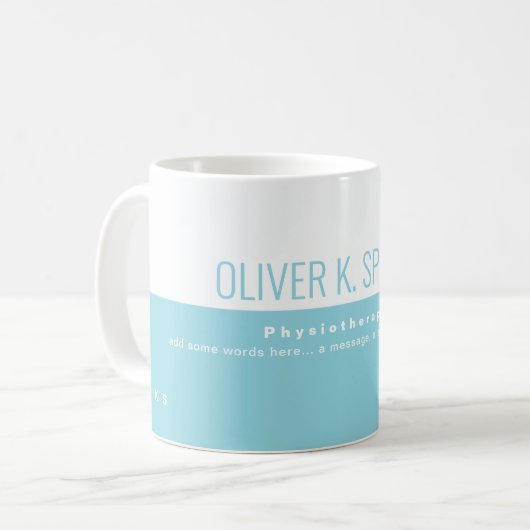 Halbblauer, halbweißer Beruf Kaffeetasse (Vorderseite Links)