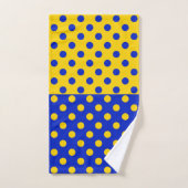 Halbblauer Polka Dots Design Badhandtuch Set (Handtuch)